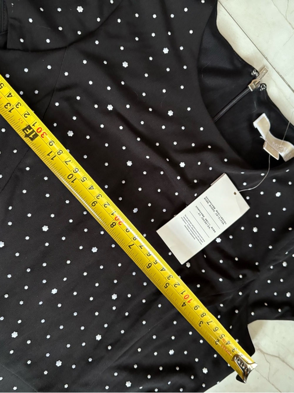 Michael Kors black flared flowers and dots dress new nwt P - Picture 5 of 5